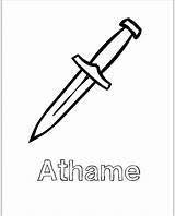 Coloring Athame Sheets Drawing Pages Kids sketch template