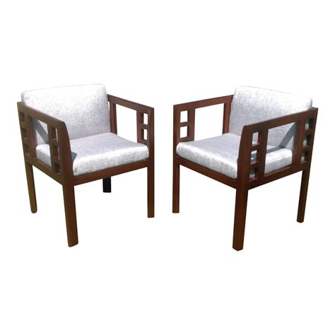 mid century modern accent chairs  pair chairish