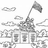Iwo Jima Corps Coloring4free Patriotic Designlooter sketch template