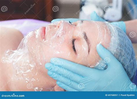 woman  spa salon receive skin treatment stock image image