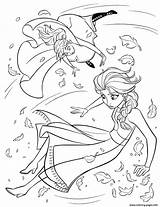 Coloring Frozen Whirlwind Elsa Pages Printable sketch template