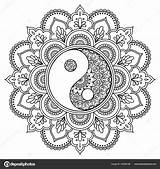 Orientalische Mandala Muster Yin Henna Kinderbilder Dekorative Herunterladen sketch template