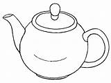 Teapot Tea Pot Colouring Coloring Clipart Pages Outline Template Drawing Clip Large Cliparts Cups Book Printable Kids Pots Library Sheets sketch template