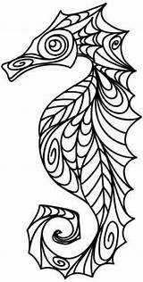Seahorse Coloring Patterns Pages Stencil Quilling Ocean Tattoo Embroidery Drawing Sea Stencils Color Designs Printable Painting Urban Threads Template Pattern sketch template