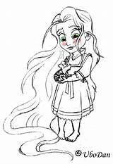 Baby Rapunzel Coloring Princess Disney Pages Cute Drawing Printable Babies Easy Drawings Jasmine Colouring Tangled Princesses Girls Pdf Color Anime sketch template