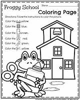 School Coloring Worksheets Froggy Preschool Pages Back Goes Activities Planningplaytime First Timothy Colors Number Morning Work Kindergarten Lessons Playtime Planning sketch template