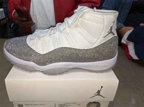 Woman S Silver Glitter Jordan Retro 11 Jordans Girls Jordan 11