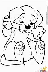 Coloring Puppy Pages Puppies Print Outline Comments sketch template