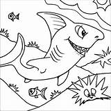 Shark Coloring Cartoon Sea Seabed Friendly Bed Figure Kids Sharks Color Designlooter Drawings 600px 92kb sketch template