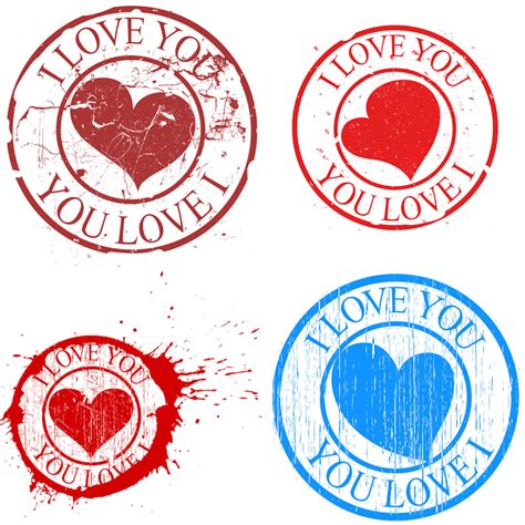 vintage love stamp vector   vectorpicfree  ai eps