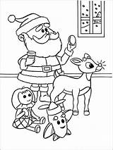 Rudolph Coloring Pages Printable Color sketch template