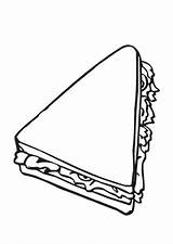 Sandwich Halbes Ausmalbilder Ausmalen Speisen Trinken Toast Brot Kuchen sketch template