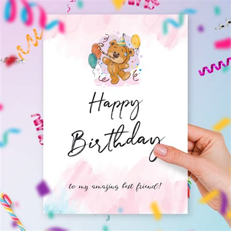 birthday greeting card   friend template editable