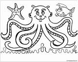 Octopus Coloring Pages Kids Fish Para Colorear Printable Fishing Color Acuaticos Animales Preschoolers Print Clipart Online Library Comments Popular sketch template