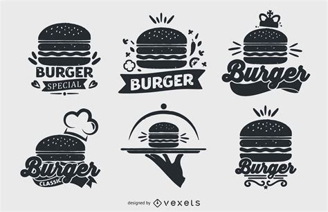burger logo collection set vector