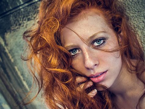 wallpaper face women redhead model long hair blue eyes glasses