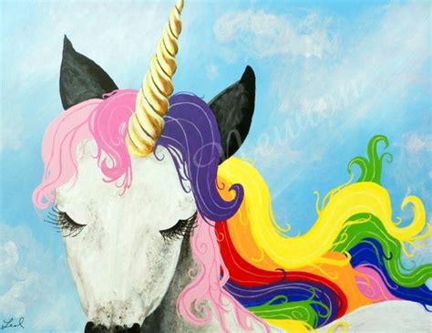 rainbow unicorn giclee art print