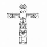 Totem Pole Coloring Poles Drawing Native American Easy Carved Drawings Pages Totems Template Sketch Coloringsun Netart Animal Printable Color Craft sketch template