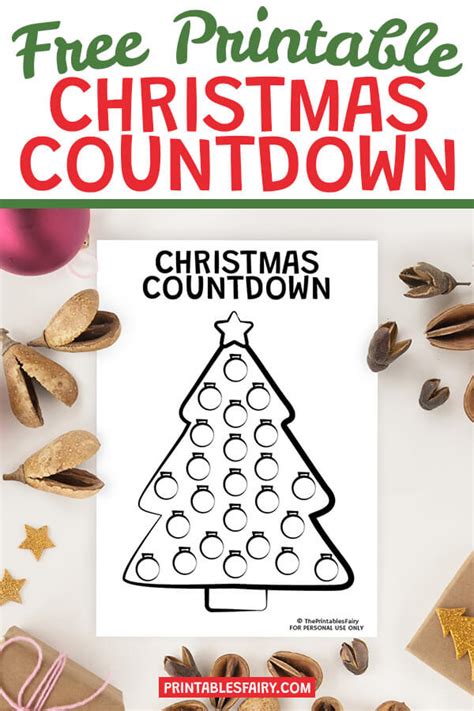 christmas countdown coloring page  printables fairy