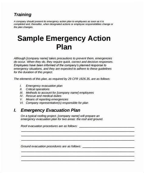 osha emergency action plan template beautiful emergency action plan