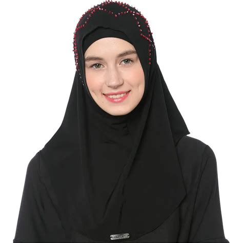babalet womens modest muslim islamic soft rhinestones solid jersey