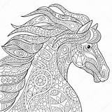 Zentangle Pferd Stilisiert Stylized sketch template