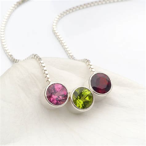birthstone necklace  sterling silver  lilia nash jewellery