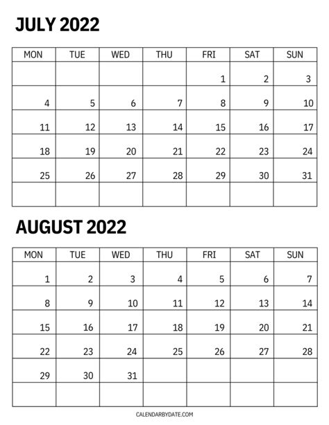 july  august  calendar  notes  month  holidays list