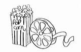 Movie Clipart Clip Night Movies Reel Cinema Popcorn Theater Drawing Party Family Watching Film Oscar Books Netflix Pages Go Red sketch template