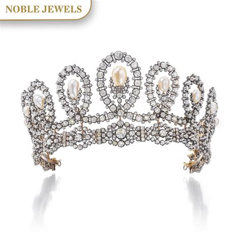 musy magnificent and historic natural pearl and diamond tiara