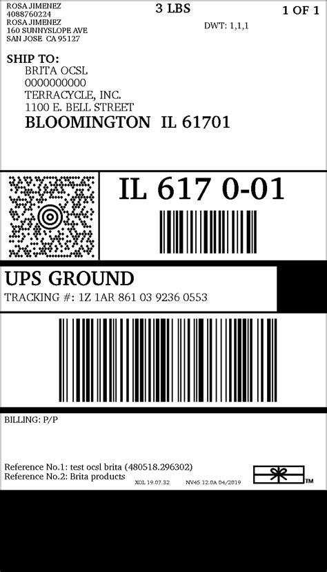 Fake Ups Shipping Label Template