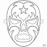 Luchador Maske sketch template