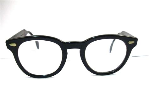 Vintage Men S Black Horn Rimmed Glasses Retro 1950s