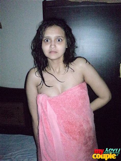 sonia after shower in towel with sunny at indian paradise