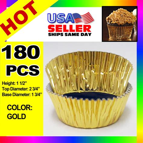 gold foil cupcake liners baking cups cake cupcake muffin cookie decorations  ebay
