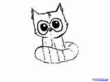 Cute Raccoon Easy Animals Baby Animal Coloring Pages Drawing Chibi Sketches Sketch Simple Drawings Cat Cartoon Little Draw Racoon Dragoart sketch template