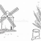 Flour Wheat Windmill sketch template