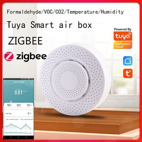 zigbeetuya wifi smart air box carbon dioxide detector  gas sensor formaldehyde voc