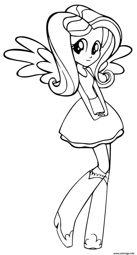 coloriage equestria girls fluttershy jecoloriecom