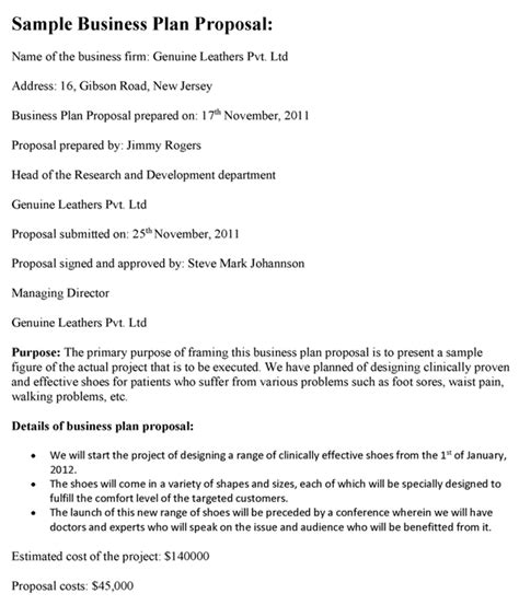 business plan proposal template