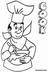 Cook Coloring Pages Colorings Print Book sketch template