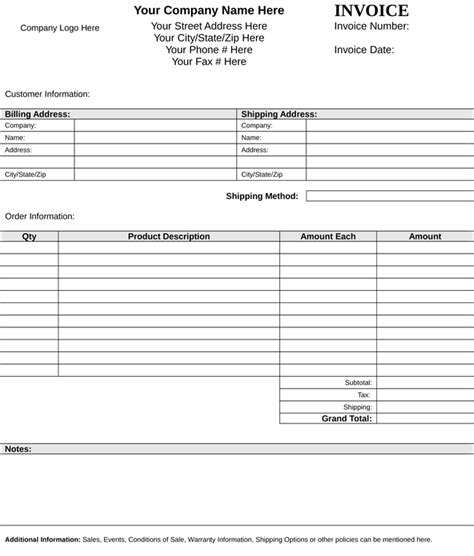 itemized bill template collection