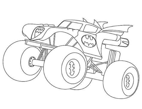 batman monster truck coloring page kids play color monster truck