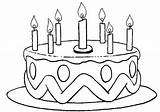 Coloring Cake Birthday sketch template