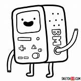 Adventure Time Bmo Draw Drawing Step Easy Drawings Sketchok Paintingvalley sketch template