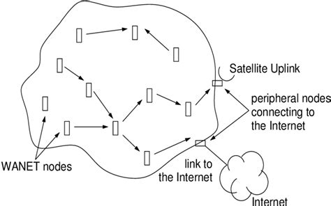 schematic   wireless ad hoc network showing packet flow   scientific
