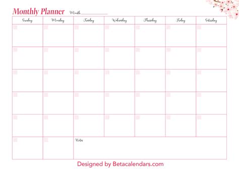 printable monthly planner printable templates