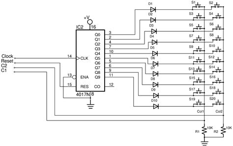 key matrix keypad    microcontroller pins jameco electronics project