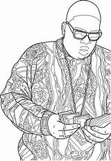 Coloring Pages Biggie Smalls Drawing Notorious Sheets Printable Adult Colouring Contour Illustrator Books Famous Big Bamboo Color Rap Flickr People sketch template