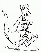 Coloring Pages Disney Pooh Winnie Kangaroo Baby Kids Animal Adults sketch template